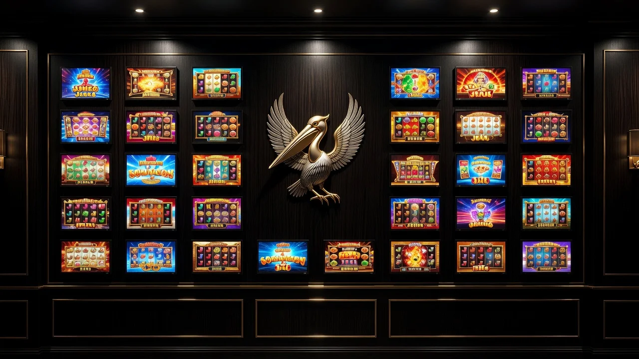 Pelican Casino slot catalog with high-RTP game tiles